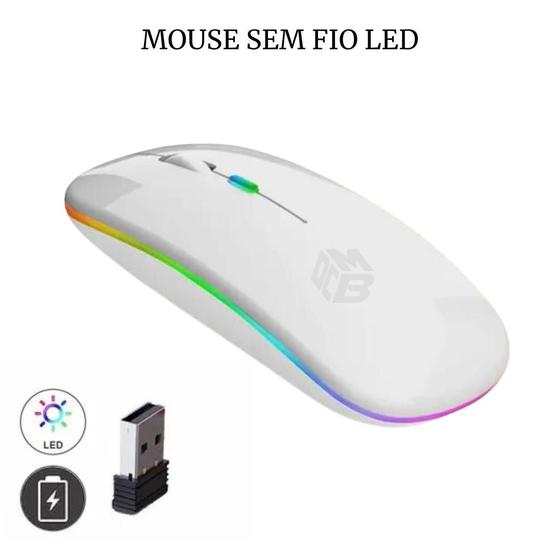 Imagem de Mouse Sem Fio Wireless Bluetooth Recarregável Led Rgb 2.4ghz