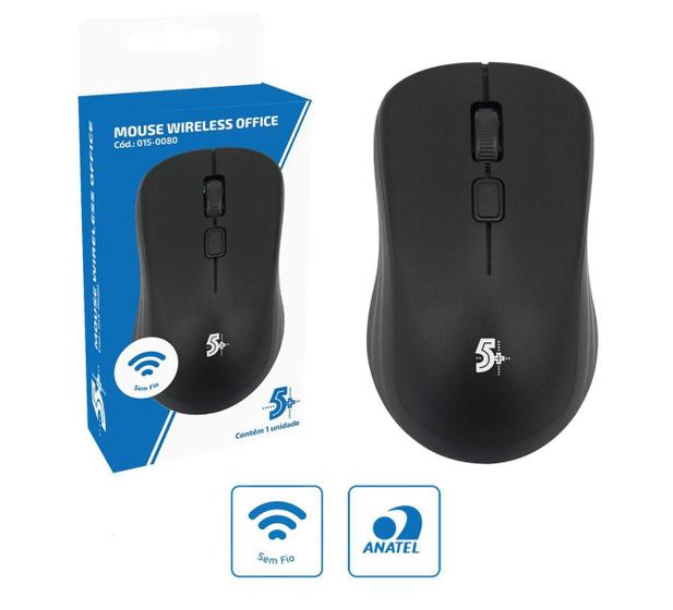 Imagem de Mouse Sem Fio Wireless Office 5+ Preto