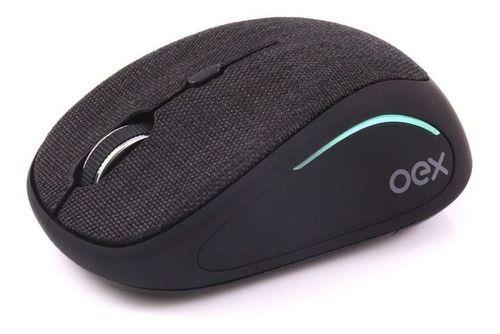 Imagem de Mouse Sem Fio Wireless Para Notebook Pequeno Bluetooth Nano USB em Tecido Nos Botões Preto MS601 OEX