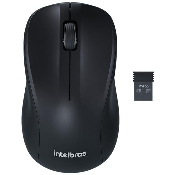 Imagem de Mouse Sem Fio Wireless USB 2,4 GHz 3 Botões MSI 55 Intelbras