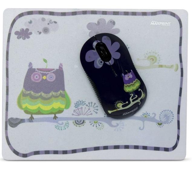 Imagem de MOUSE USB COM MOUSEPAD MAXPRINT LA FASHION COLOR Floral