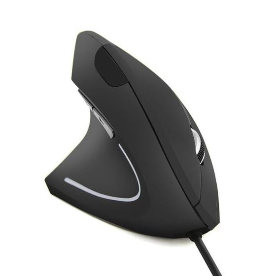 Imagem de Mouse Vertical com Fio para Esquerdos - Ergonômico para Jogos - 1600 DPI - USB