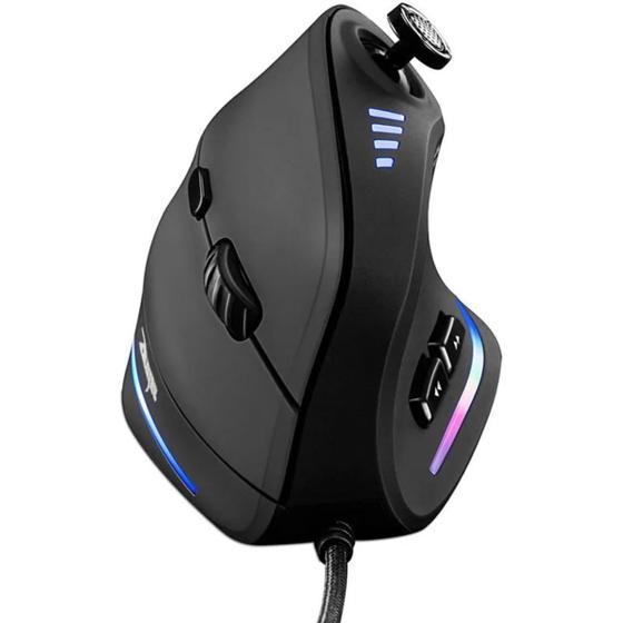 Imagem de Mouse vertical gaming ergonômico rgb e joystick 