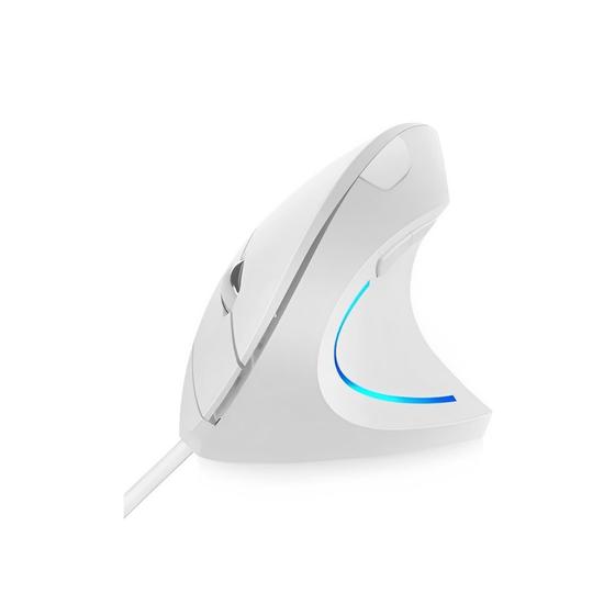 Mouse Vertical Verto Ergonomico 6 Botoes Com Fio Usb Led 1600 Dpi Ajustavel Branco D5 Menor preço em Mouse Vertical Verto Ergonomico 6 Botoes Com Fio Usb Led 1600 Dpi Ajustavel Branco D5