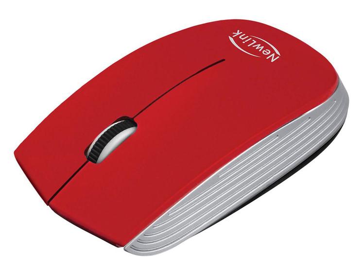 Imagem de Mouse Wireless Newlink Optimus Vermelho Prata Mo221Nl