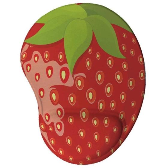 Mousepad com apoio - Morango Divertido - JDM Imagem de Mousepad com apoio - Morango Divertido