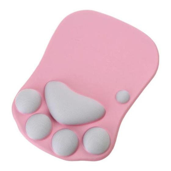 Imagem de Mousepad Ergonômico Apoio Patinha 3D Pet Gato Cachorro fofo