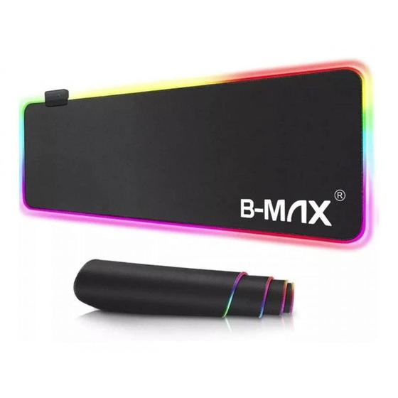 Imagem de Mousepad Ergonômico LED RGB 7 Cores Gamer Antiderrapante USB 80x30 B-MAX BM791
