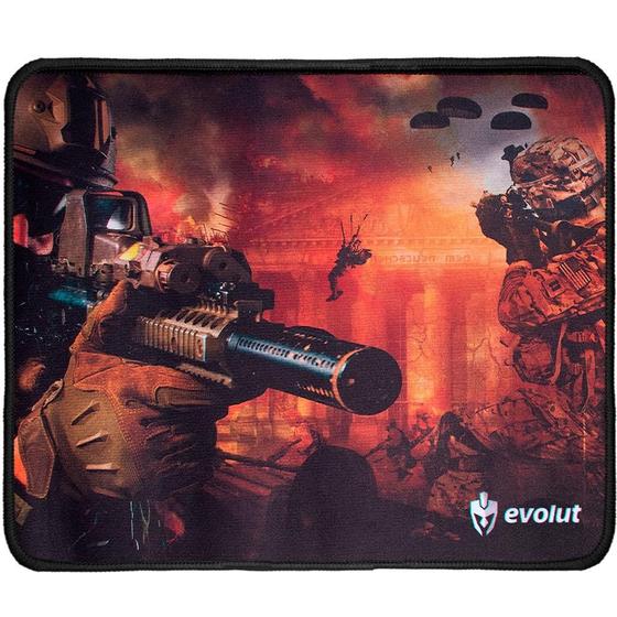 Mousepad Gamer Evolut, Pequeno 250x210mm, Borda Costurada, Preto Estampado - EG401RD Menor preço em Mousepad Gamer Evolut, Pequeno 250x210mm, Borda Costurada, Preto Estampado - EG401RD