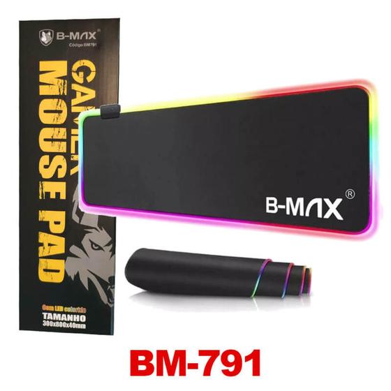 Imagem de Mousepad Para Jogo Gamer Extra Grande 80 x 30 cm com LED RGB B-MAX