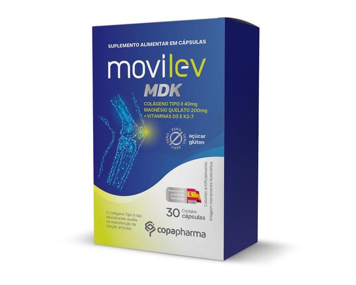 Imagem de Movilev MDK Colágeno Tipo II + Magnésio Vit D K2 30 Cápsulas