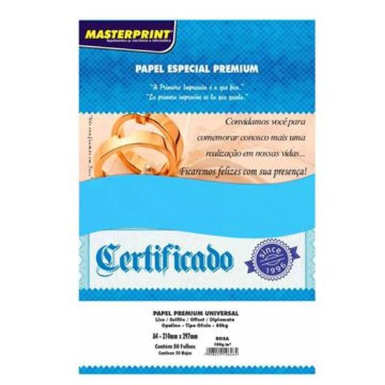 Imagem de Mp Papel Branco Diplomata/Liso/OffSet 180g M2 A4 50 Folhas Masterprint