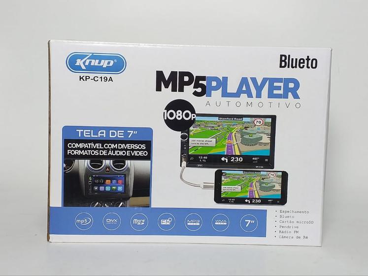 MP3 player automotivo Blueto KnupC19A Som Automotivo Magazine Luiza