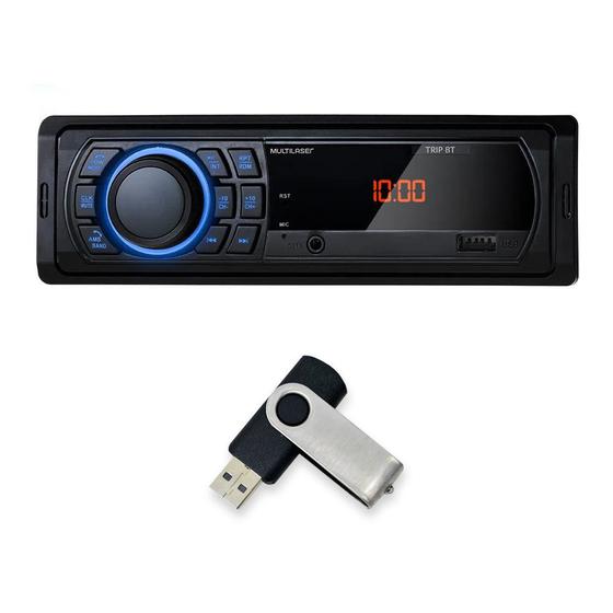 MP3 Player Automotivo Multilaser Trip P3344 1Din Bluetooth USB AUX FM