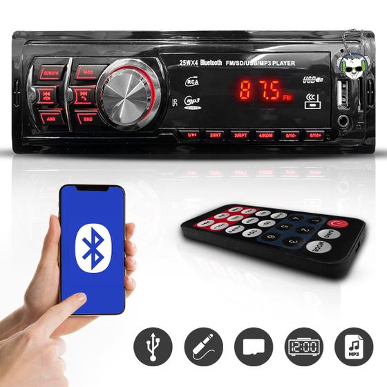 Imagem de Mp3 Player Som Carro Automotivo Bluetooth Pendrive Sd Rádio