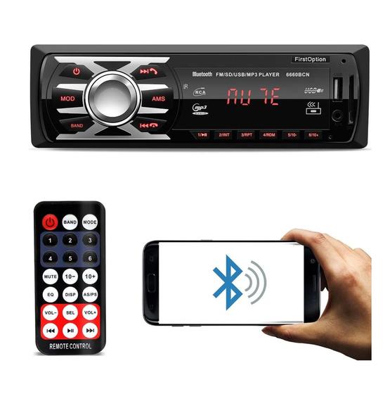 Imagem de Mp3 Radio Automotivo Com Bluetooth Usb Fm Sd card completo