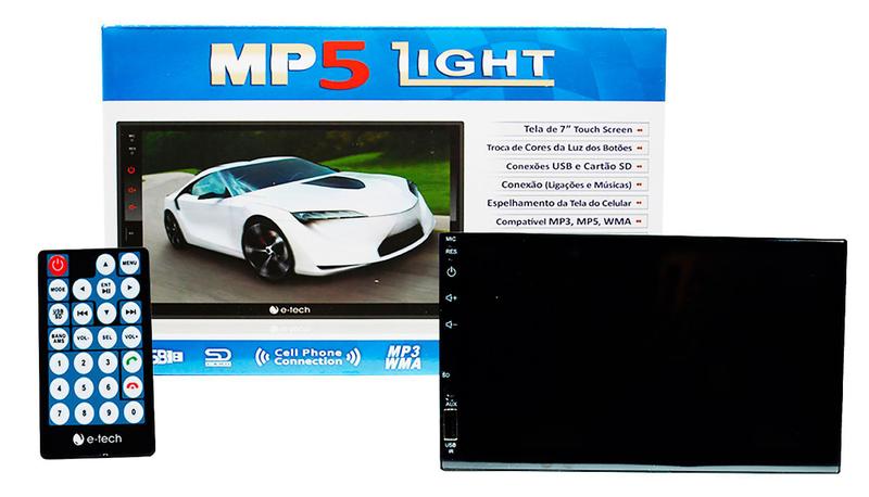 Mp5 2 Din Central Multimidia Etech Light Espelha Bluetooth 7 Polegadas - E-Tech Menor preço em Mp5 2 Din Central Multimidia Etech Light Espelha Bluetooth 7 Polegadas - E-Tech