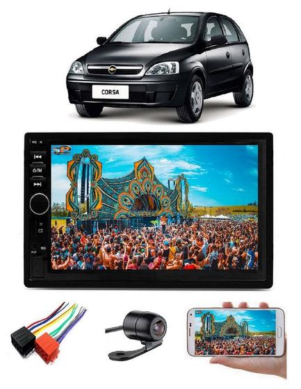 Imagem de Mp5 Multimidia Moldura 2 Din Corsa Maxx Joy Hatch + Camera