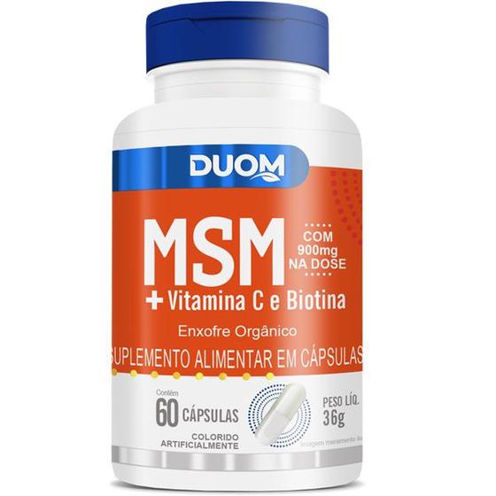 MSM + Vitamina C e Biotina 60 Cápsulas de 600mg Duom