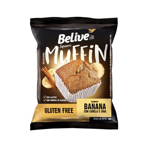 Imagem de Muffin Sem Glúten Zero Banana com Canela e Chia com 10 unidades de 40g - Belive