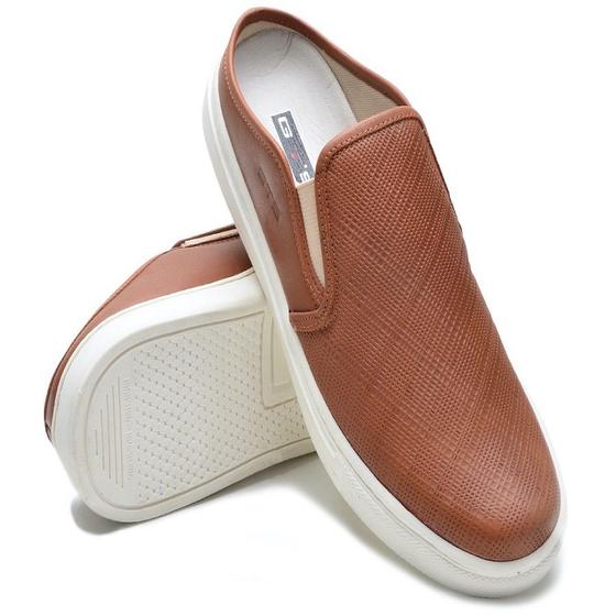 Imagem de Mule Couro Casual Slip On Babuche Masculino Solado Flat Confortável Prático Versátil