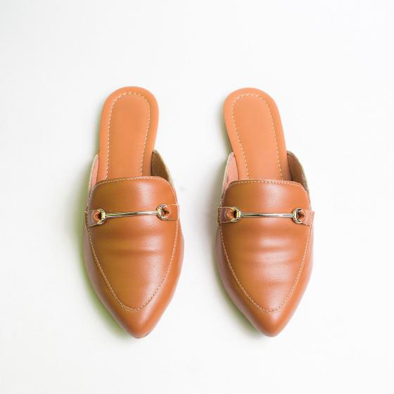 Imagem de Mule Feminino Confort Sandália Sapato Bico Fino Confortável