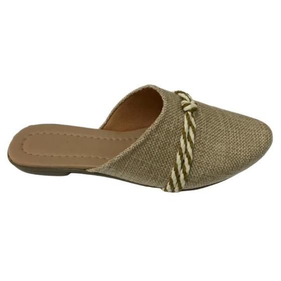Imagem de Mule Feminino Linhão Liso Bico Redondo Estilo Casual Leve