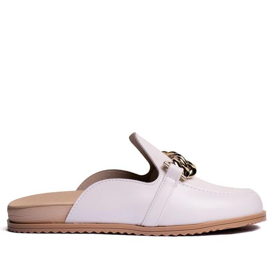 Imagem de Mule Feminino Moleca com Corrente Off White