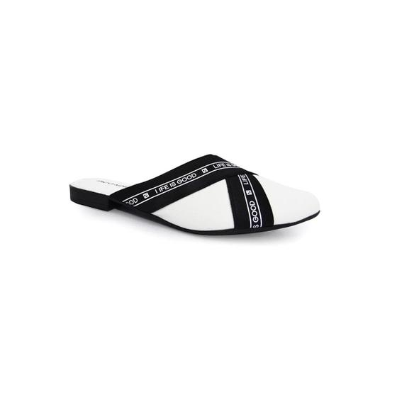 Imagem de Mule Piccadilly Feminino Conforto 104020 Branco/Preto