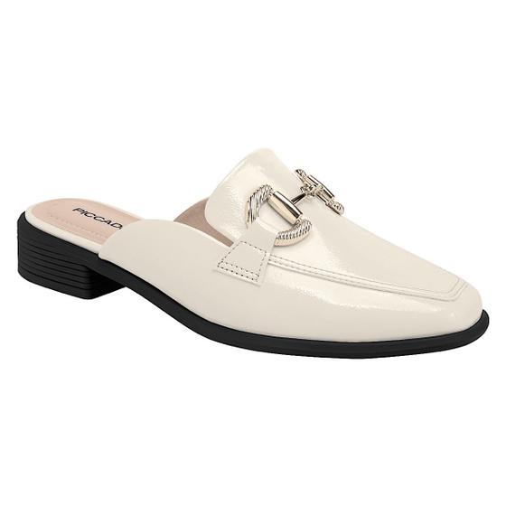 Imagem de Mule Piccadilly Giovanna Verniz Salto Baixo 662002 Off White