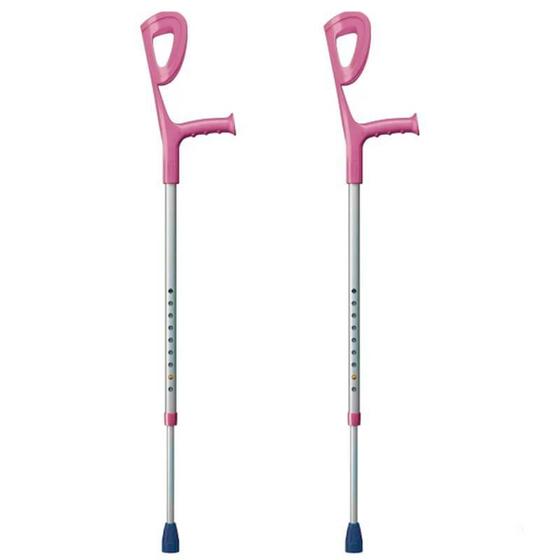 Muleta Canadense Infantil Fixa Rosa Regulável Mercur até 100kg - Par Menor preço em Muleta Canadense Infantil Fixa Rosa Regulável Mercur até 100kg - Par