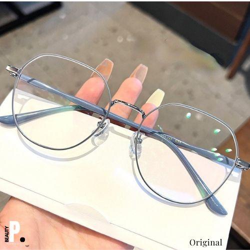 Imagem de Mulheres lentes transparentes anti-radiação filtro poligonal frame moda anti luz azul grande frame óculos