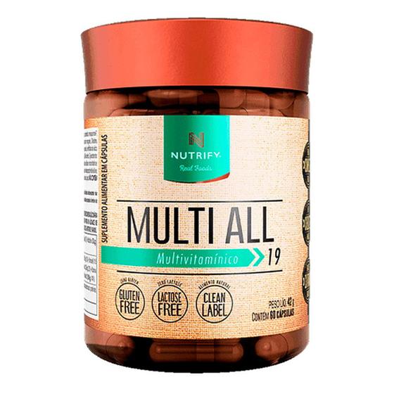 Imagem de Multi All Suplemento Alimentar Multivitamínico 60 Cápsulas Vitaminas Minerais Polivitamínico Nutrify