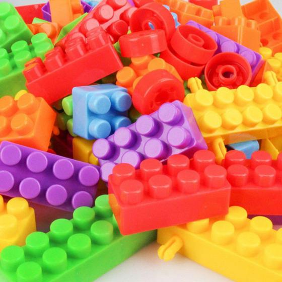 Imagem de Multi blocos infantil kit com 250 peças perfeito para a sua criança poder brincar a criatividade monte sua cidade da for