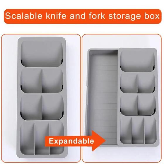 Imagem de Multi-compartimento Talheres Caixa De Armazenamento, Louça Organizador, Utensílio Organizador, Capacidade Gaveta para Ga