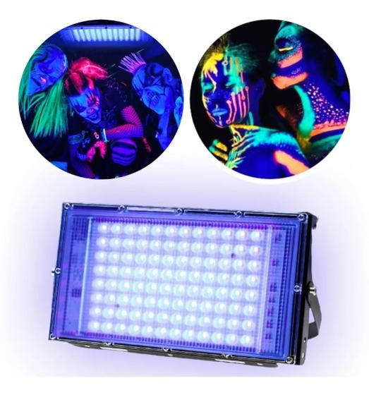 Imagem de  Multicolor Led Reflector 100w Uv Luz Preto Violeta Exterio