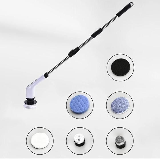Imagem de Multifuncional Escova de Limpeza Elétrica, 6 em 1, USB Recarregável, Doméstico, Cozinha, Limpador de Banheiro, Esfoliant