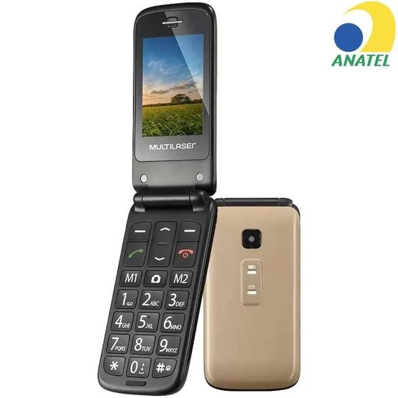 Imagem de Multilaser Flip Vita P9043 Dual Sim 2.4 Pol Bluetooth Dourado Anatel