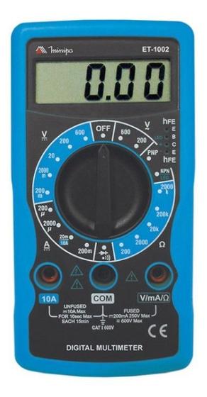 Imagem de Multímetro Digital 600v Ac/dc Cat I Et-1002 Minipa