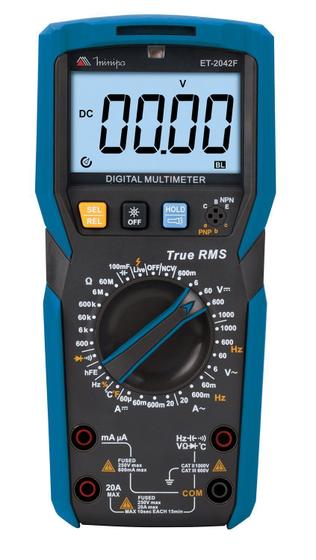 Imagem de Multímetro Digital 600v True Rms, Temperatura, Ncv/Live, Capacitância, Frequência ET-2042F Minipa Unica