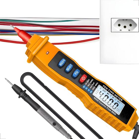 Imagem de Multimetro Digital com Capacimetro + Aviso Sonoro Bip Frequencimetro Caneta Digital Voltimetro Multi