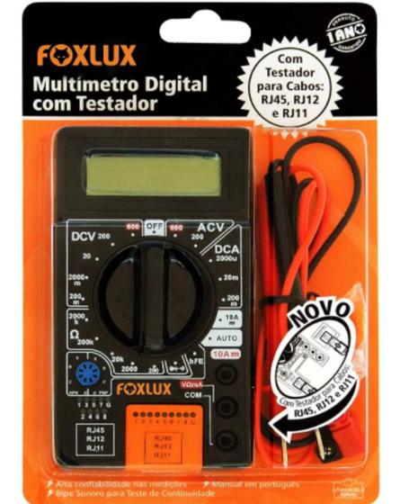 Imagem de Multímetro Digital Com Testador Foxlux 3003