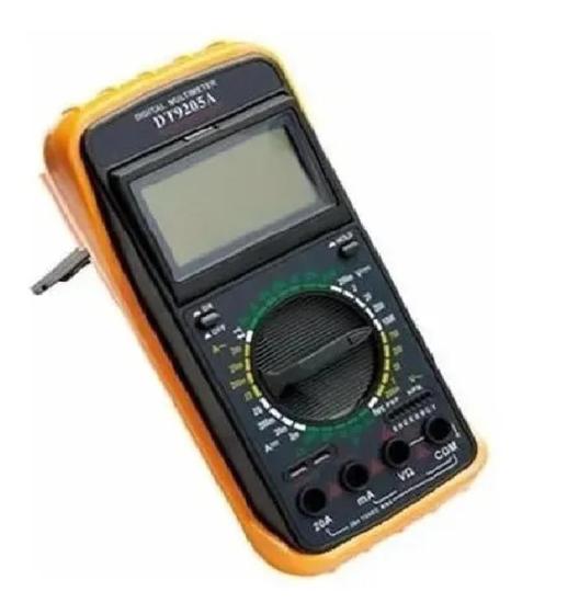 Imagem de Multímetro Digital Dt-9205a Com Capacímetro Beep Profissional Bip Aviso Sonoro Automotivo Com Cabos