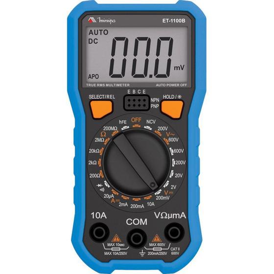 Imagem de Multimetro Digital ET-1100B Azul/Preto MINIPA