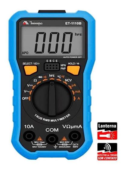 Imagem de Multímetro Digital Et-1110b Minipa TRUE RMS