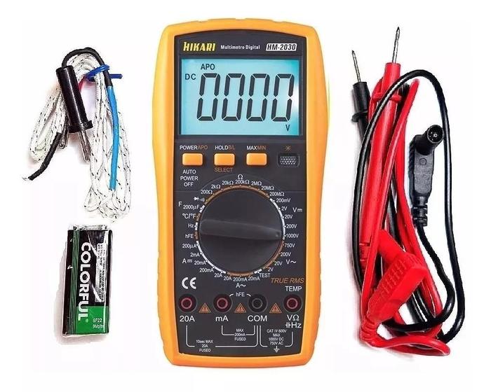Multímetro Digital Hikari Hm-2030 True Rms Capacimet Até 20A Menor preço em Multímetro Digital Hikari Hm-2030 True Rms Capacimet Até 20A