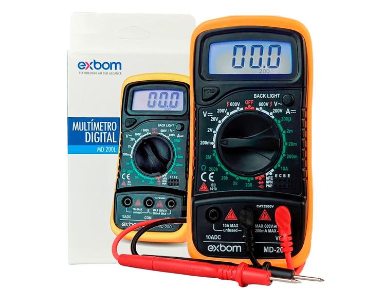 Multímetro Digital Profissional Portátil com Cabo Multi Exbom MD-200L Menor preço em Multímetro Digital Profissional Portátil com Cabo Multi Exbom MD-200L