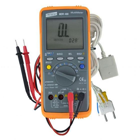 Imagem de Multímetro Digital Tensão Continuidade Corrente Diodo Rms Cat Iii 1000V Usb Mdr-400 Portátil