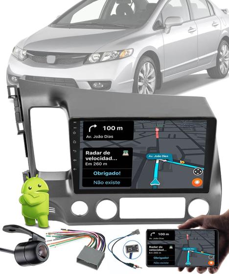 Imagem de Multimídia 10" Polegadas Honda Civic 2006 até 2011 Android Bluetooth Espelhamento + Câmera de Ré + Chicotes