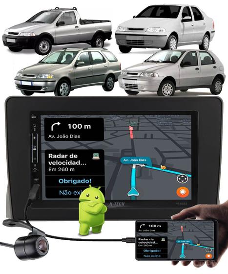 Imagem de Multimídia 2 Din 7" Polegadas Android  Fiat Palio, Siena, Strada, Weekend 2001 até 2007 + Câmera de Ré
